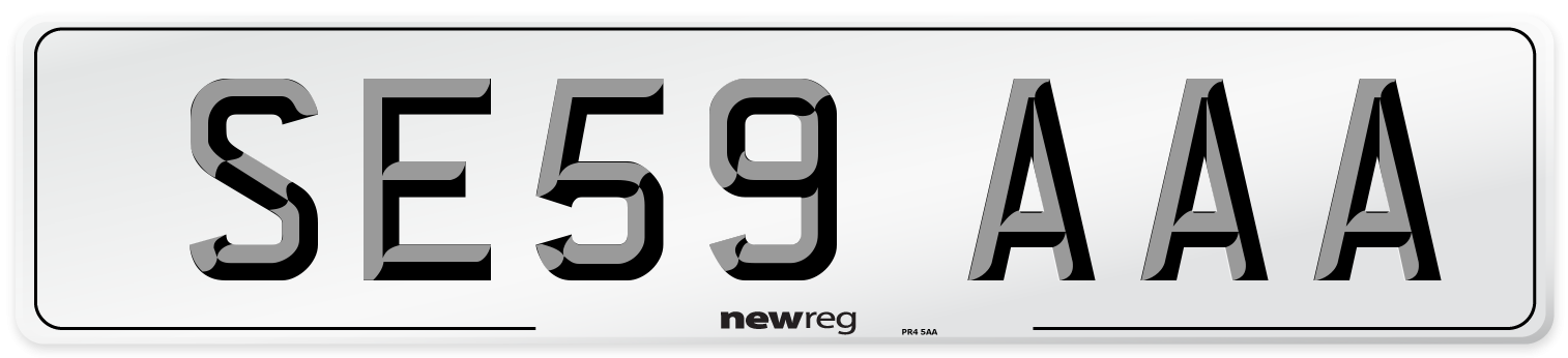 SE59 AAA Number Plate from New Reg